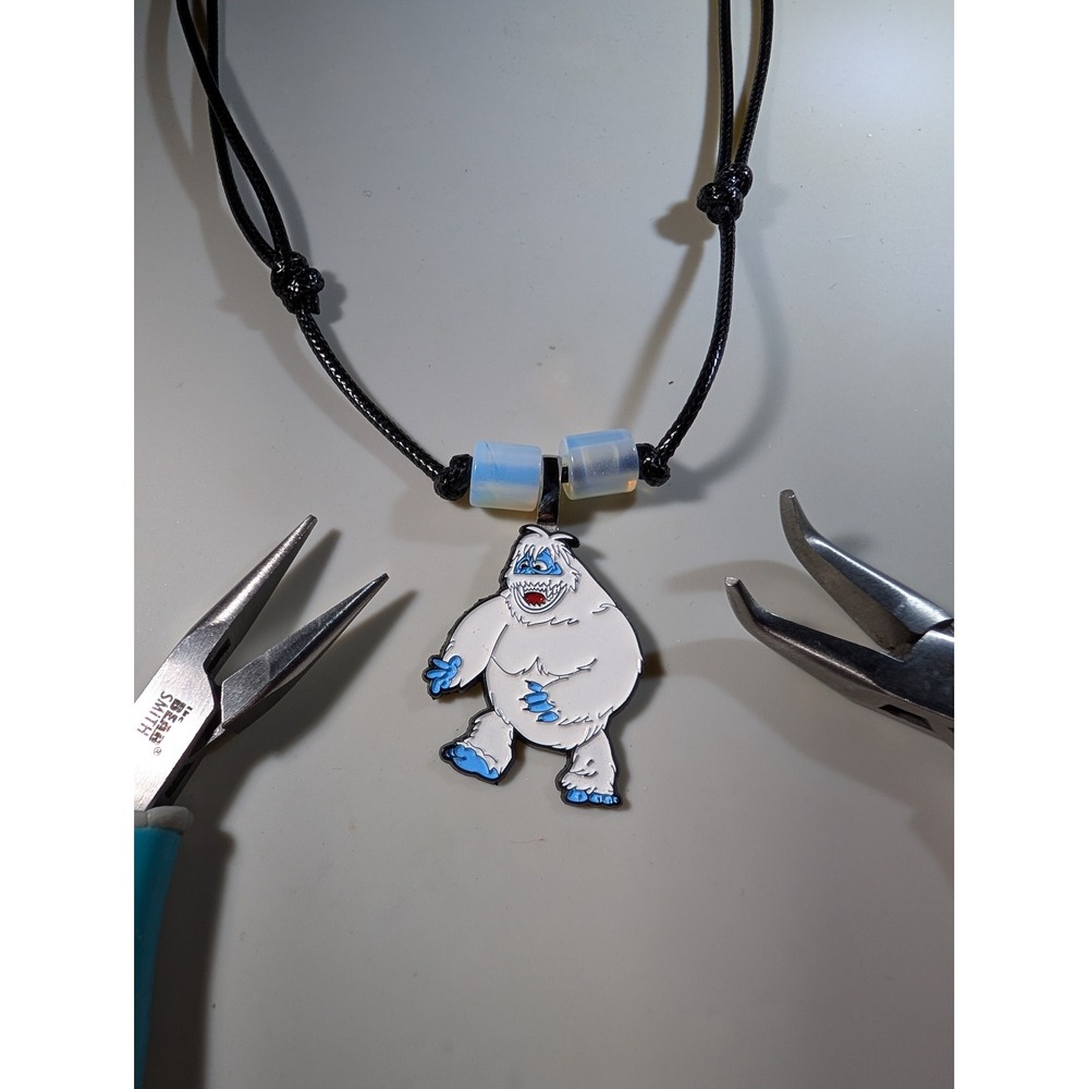 Bumble Abominable Snow Monster Rudolph Enamel Pin Repurposed Necklace Adjustable
